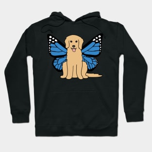 Blue Golden Retriever Butterfly Hoodie